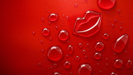 Wassertropfen mit Symbol Kussmund