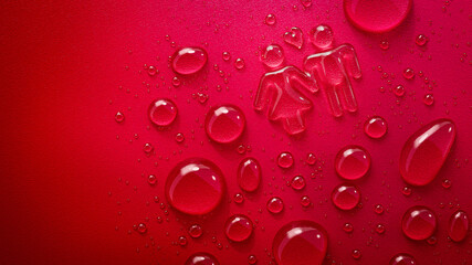 Wassertropfen mit Symbol Liebespaar Mann und Frau