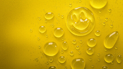 Wassertropfen mit Symbol Smiley