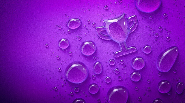 Wassertropfen mit Symbol Pokal