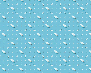 green energy concept. seamless pattern led lamp on blue background.