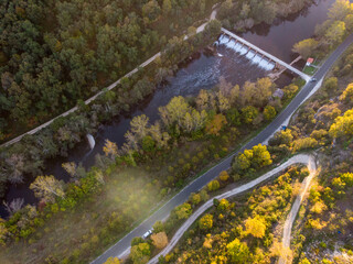 Monastery ruins from the air