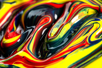 Thick glossy paint close up