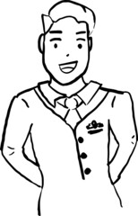 cartoon character outline face, line design