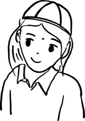 cartoon character outline face, line design