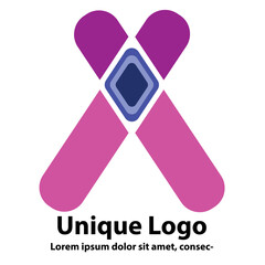 Colorful X letter logo illustration.