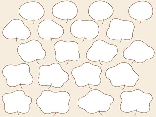 ゆるい形の手書き風の吹き出しセット