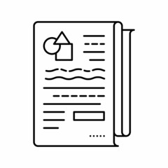 abstract report line icon vector illustration