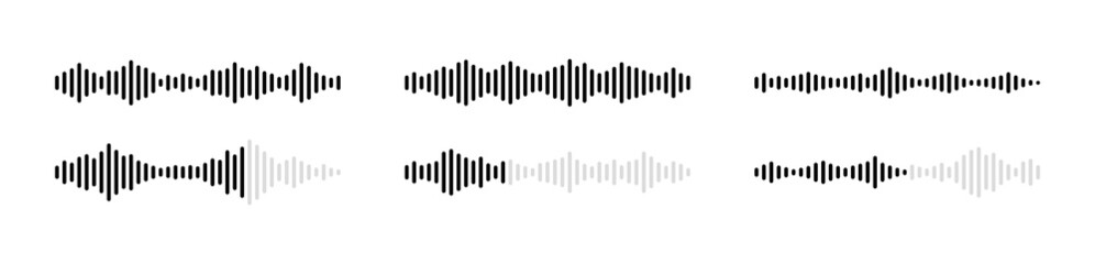 Sound radio wave icon set. Vector illustration.