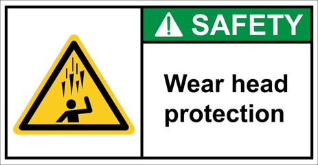 Please wear head protection,sign safety.