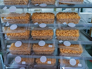 Production of chak-chak at the bakery on an industrial scale. Tatar national product