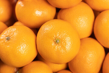Close up Image of Citrus Reticulata or local called as a Mandarin Orange. Famous on Chinese New year festival at Malaysia. Selective focus