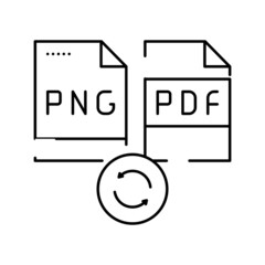 convert png to pdf file line icon vector illustration