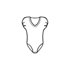 Isolated child bodysuit in doodle style