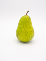 Ripe pear on white background, healthy fruit