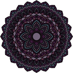 マンダラアート(幾何学模様・紫)