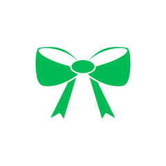 green ribbon bow