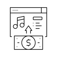 buying music line icon vector illustration