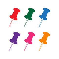 6 Pins colorful icons, Vector Illustration