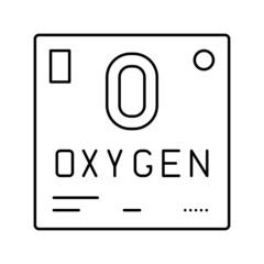 chemical element oxygen 02 line icon vector illustration