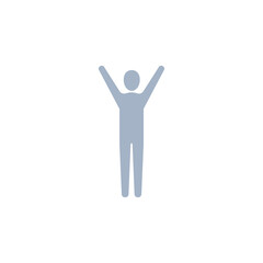 Obraz premium People hands up icon, Vector silhouette illustration. 