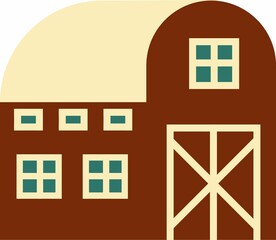 Vector Illustration Barn in Flat Style. 
Colorful Vector Image of a Barn Building in Retro Style.
