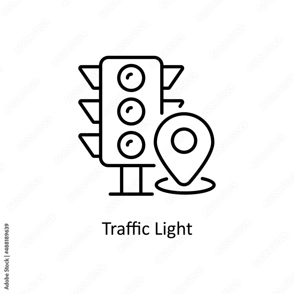 Aufkleber traffic light vector outline icon for web isolated on white background eps 10 file