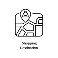 Shopping Destination vector Outline icon for web isolated on white background EPS 10 file