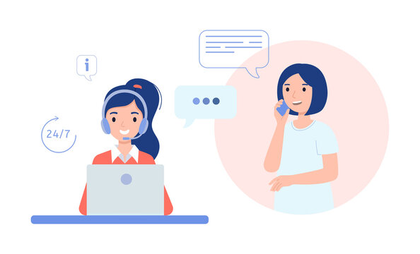customer service agent talking on phone clip art preview