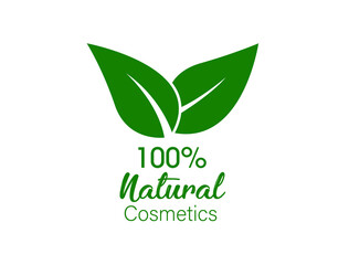 100% natural cosmetics icon vector illustration 