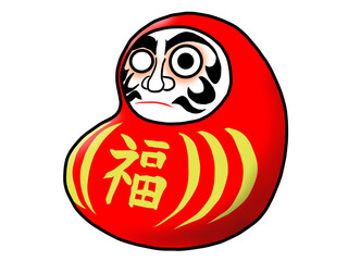 Bean-shaped Daruma doll (Facing to the left, one eye)