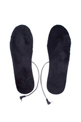 Warm insoles with electric heating by USB. Insoles for heated shoes isolated on white background. Unisex. 