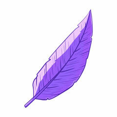 Feather on a white background. Vector illustration.