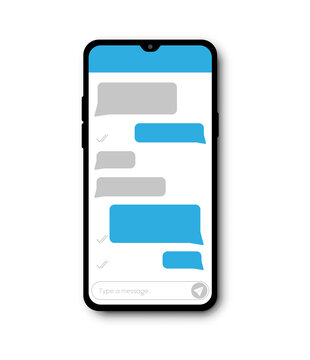 Smartphone screen with dialog chatting window template. Vector illustration