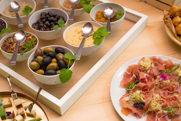 Buffet reception finger food appetizers
