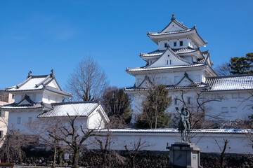 日本のお城大垣城雪景色