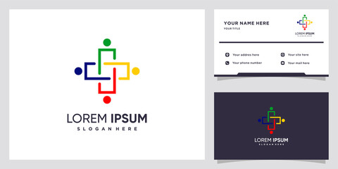 Community icon logo design with style and creative conncept