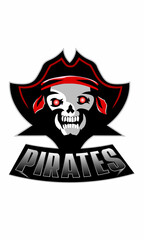 Fototapeta na wymiar Pirate skull e-sport logo