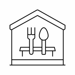 home dinner line icon vector illustration