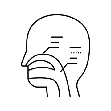 Nasal Passages Line Icon Vector Illustration