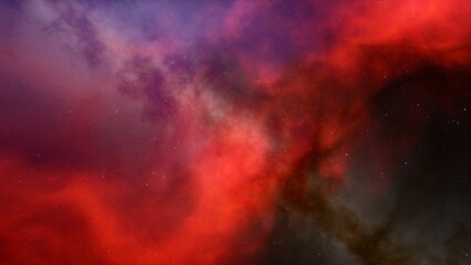 colorful space background with stars, nebula gas cloud in deep outer space, science fiction illustrarion 3d illustration

