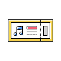 ticket on music festival color icon vector illustration