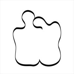 Silhouette of two lovers. Silhouette of loving man and woman close to each other. Vector couple icon