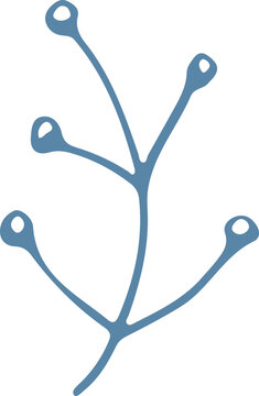 Blue branch, illustration for decorating