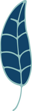 Blue leaf, nature illustration for decoration