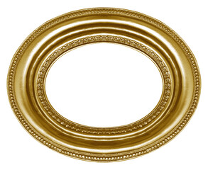 Silver oval frame for paintings, mirrors or photo isolated on white background. Design element with...
