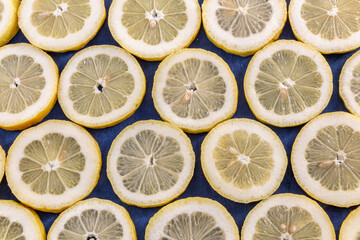 Many fresh juicy lemon slices