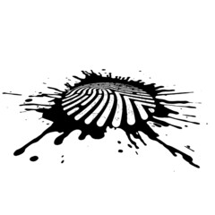 fingerprint in inkblot vector illustration