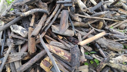 wooden beach trash