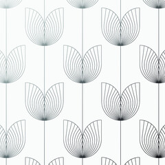 Abstract flower vector pattern, repeating abstract tulip flower with leaves. Pattern is clean for fabric, wallpaper, printing. Pattern is on swatches panel